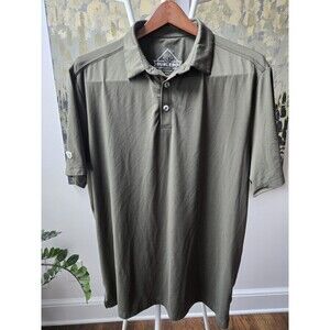Burlebo Polo Shirt Mens Sz Large Green Logo Short Sleeve Performance Golf Office
